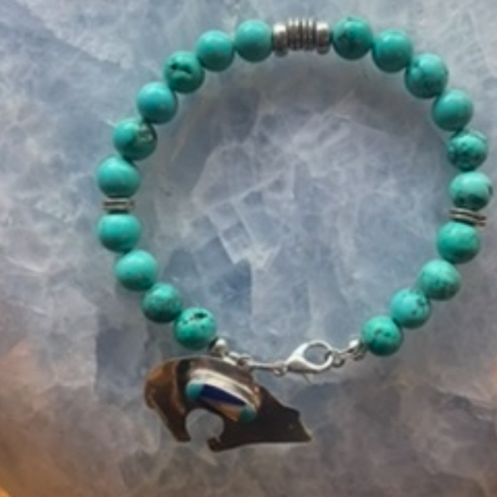 Turquoise Authentic Bracelet With Native American… - image 2